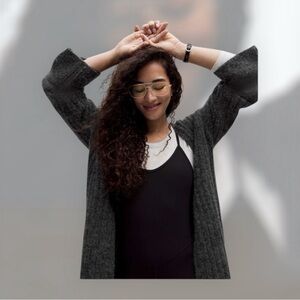 Lululemon Alpaca Wool-Blend Shawl-Collar Cardigan
Heathered Black